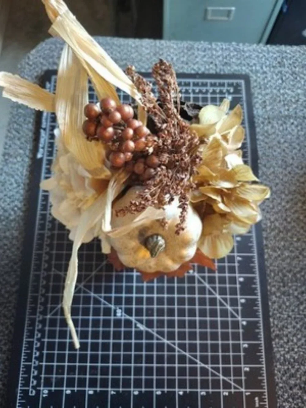 october november fall basket with artificial flowers In Beautiful Planter Box
